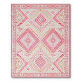 Vibrant Pink Geometric Tribal Area Rug