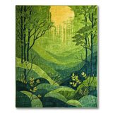 Sunlit Green Forest Hills Area Rug