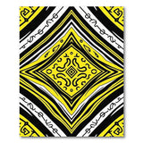 Yellow Vibrant Yellow Black Tribal Geometric Rug