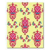Vibrant Red Medallion Floral Yellow Rug