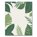 Lush Green Palm Leaf Coastal Beach Area Rug