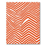 Vibrant Orange Zigzag Geometric Area Rug