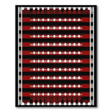 Bold Red Black Striped Geometric Area Rug
