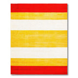 Bold Red Yellow Horizontal Stripe Area Rug