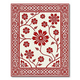 Ornate Traditional Persian Ornate Red Floral Persian Area Rug