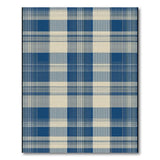Classic Navy Blue Plaid Area Rug