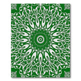 Emerald Green Mandala Area Rug with Intricate Patterns