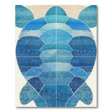 Blue Sea Turtle Geometric Mosaic Rug