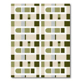 Sage Green Geometric Modern Area Rug