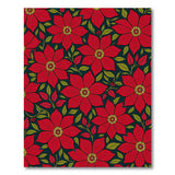 Red Vibrant Red Poinsettia Floral Area Rug