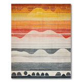 Multi-Color Gradient Wave Landscape Area Rug