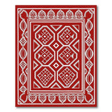Red Bold Red Heritage Tribal Geometric Rug