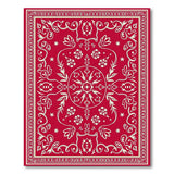 Ornate Red Persian Area Rug with Floral Stars