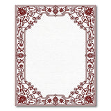 Ornate Red Floral Vine Border Rug