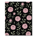 Vintage Pink Roses Floral Floral Vintage Area Rug