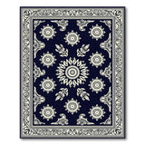 Navy Persian Sunburst Medallion Rug
