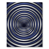 Hypnotic Blue Vortex Geometric Area Rug