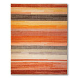 Vibrant Horizontal Vibrant Multi-Color Horizontal Stripe Area Rug