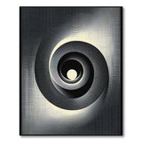 Hypnotic Spiral Black White Geometric Area Rug