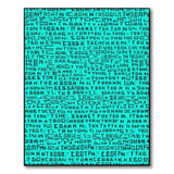 Teal Geometric Letter Abstract Area Rug