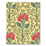 Red Poppy Floral Vintage Area Rug
