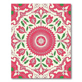 Vibrant Red Floral Medallion Area Rug