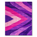 Purple Geometric Wave Area Rug