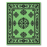 Ornate Mint Green Persian Area Rug with Black Floral Motifs
