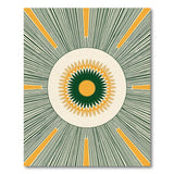Orange Radiant Orange Sunburst Geometric Area Rug