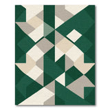 Geometric Modern Green Emerald Green Geometric Abstract Area Rug