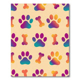 Rainbow Kids Cartoon Rainbow Paw Print Kids Area Rug