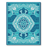 Blue and Teal Teal Heritage Tribal Mandala Area Rug
