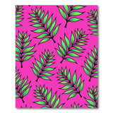 Vibrant Pink Palm Leaf Pattern Area Rug