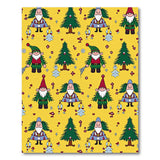 Whimsical Gnome Christmas Yellow Area Rug