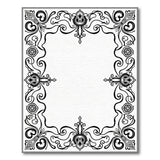 Black and White Ornate Black White Persian Border Area Rug