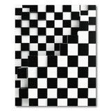 3D Black White Cubic Checkerboard Area Rug