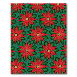 Festive Red Poinsettia Teal Area Rug