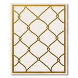 Gold and Silver Gold Lattice Geometric Area Rug