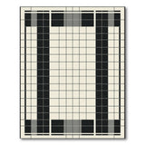 Modern Grid Geometric Black White Area Rug