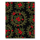 Holly Berry Wreath Black Area Rug