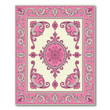 Opulent Pink Floral Medallion Area Rug