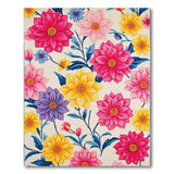 Vibrant Multi-Color Dahlia Floral Area Rug