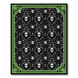 Gothic Skull Damask Black Area Rug