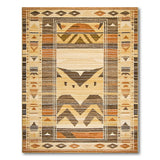 Brown and Tan Geometric Southwestern Geometric Brown Tan Area Rug