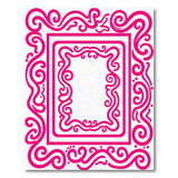 Elegant Pink Swirl Frame Area Rug