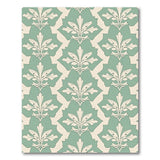 Teal Acanthus Leaf Damask Area Rug