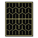 Gold and Silver Black Gold Geometric Hexagon Area Rug