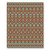 Vibrant Teal on Terracotta Southwestern Area Rug