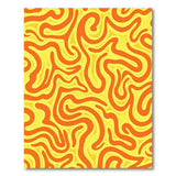 Bold Orange Wavy Abstract Area Rug