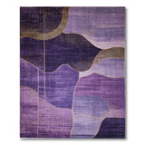 Purple Geometric Wave Abstract Area Rug